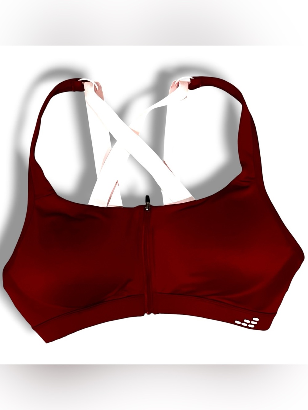 BCG Sports Bra Womens XL Hi Support Burgundy-Front Closure Zip E-7